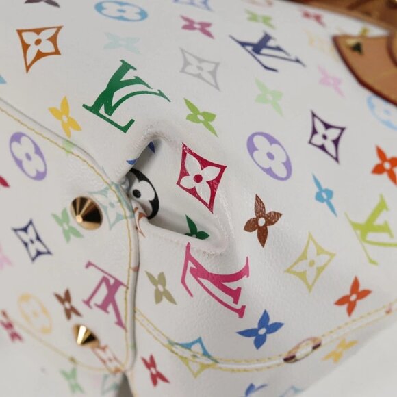 LOUIS VUITTON Monogram Multicolor Annie MM Tote Bag White M40307 LV Auth PP437AM - Picture 4 of 16